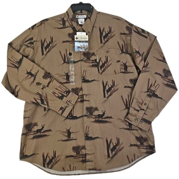 Columbia Sportswear Company~Men's Size XL~Brown Long Sleeve Button-up Shirt NWT. - Picture 1 of 14